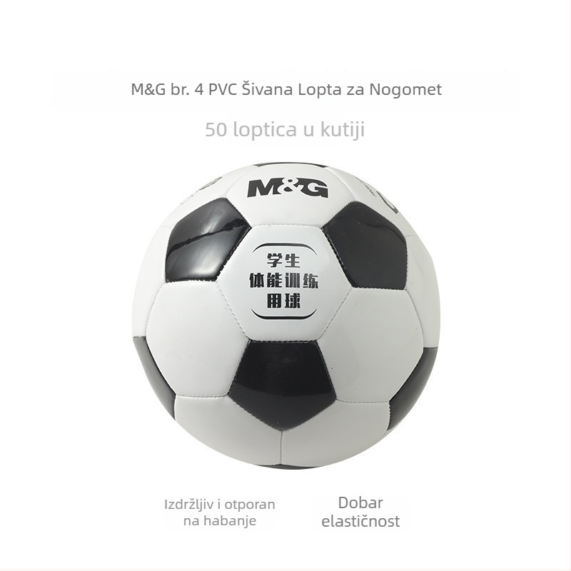 Nogometna lopta - PVC, šivena strojem, No.5/No.4, bez loga, za unutarnju i vanjsku upotrebu