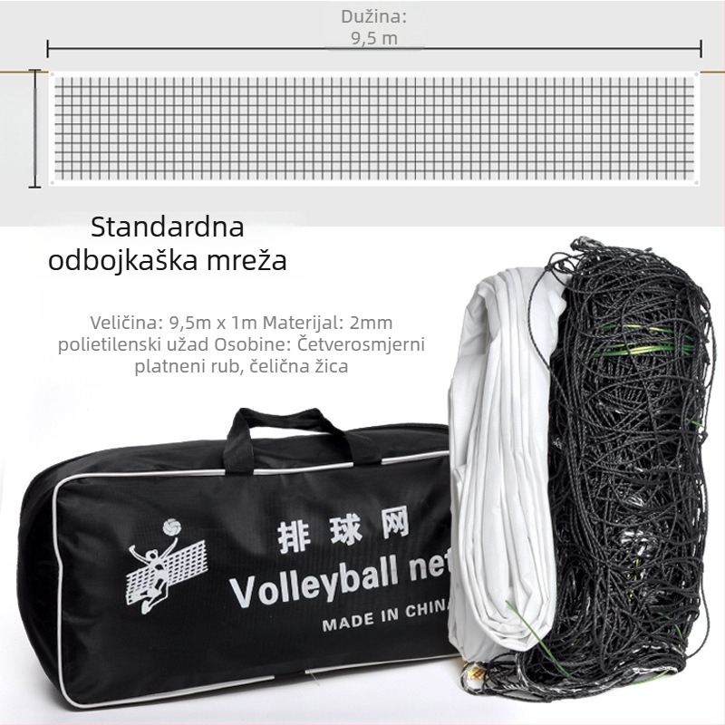 Mreža za odbojku – za odbojku na plaži, PVC materijal, šivanje strojem, tisak loga, mogućnost prilagodbe