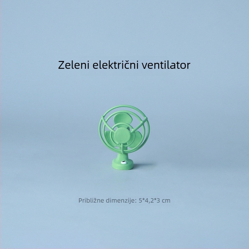 Japanski stil mačja stolna figurica s dinjom i ventilatorom, od sintetičke smole, u PP vrećici