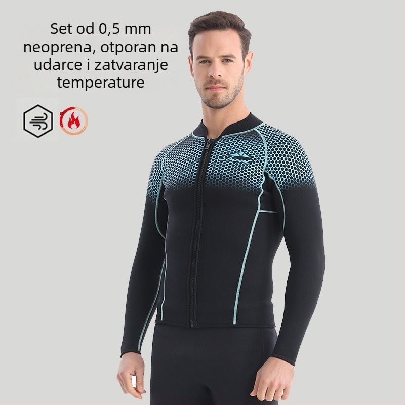 Dvodjelni wetsuit za ronjenje – Sbart, 90% guma + 10% najlona, zadržava toplinu, pogodan za ronjenje i plivanje