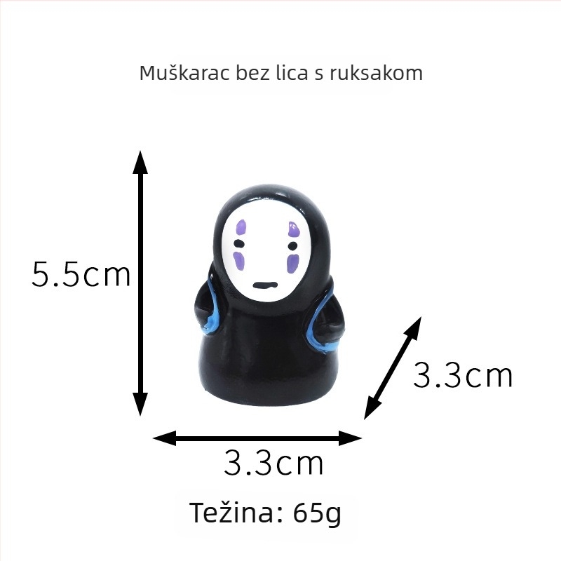 Smolna dekorativna figura za dom i automobil — muškarac bez lica, japanskog stila; Marka: Xiaojiao la; Materijal: smola; Kategorija: smolarski ručni radovi