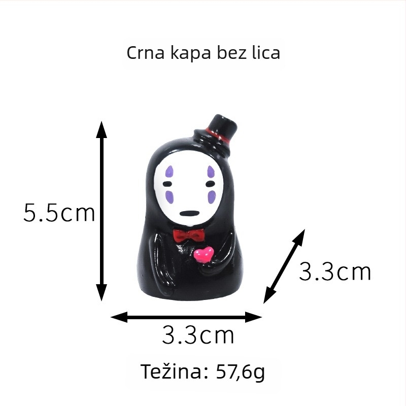 Smolna dekorativna figura za dom i automobil — muškarac bez lica, japanskog stila; Marka: Xiaojiao la; Materijal: smola; Kategorija: smolarski ručni radovi