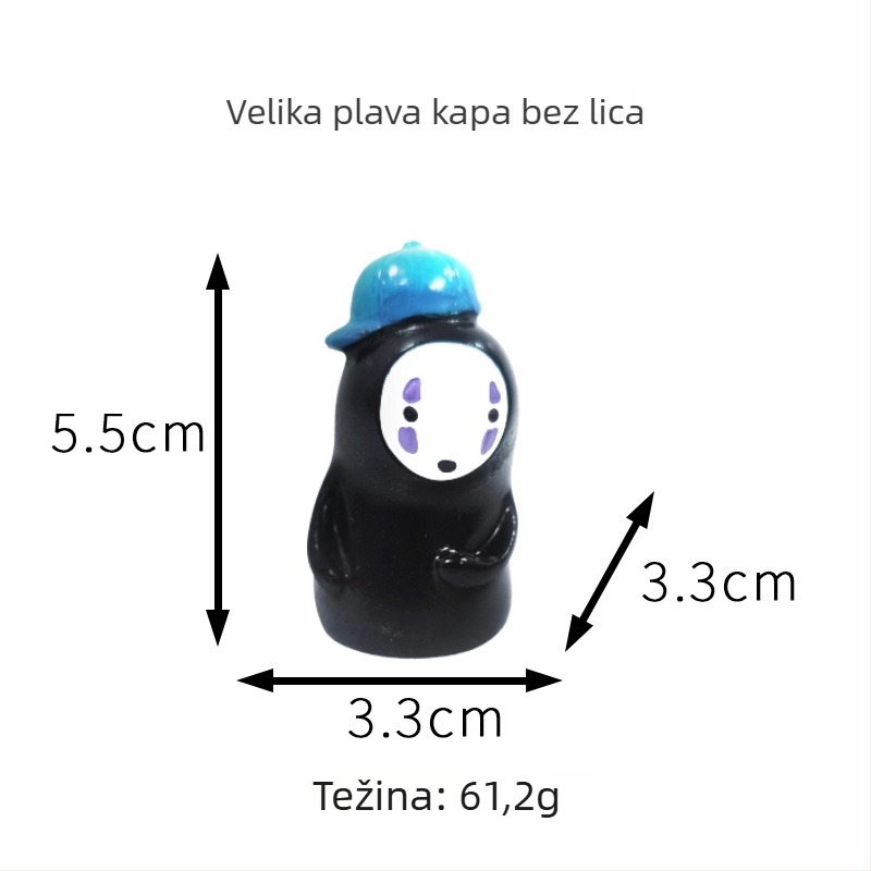 Smolna dekorativna figura za dom i automobil — muškarac bez lica, japanskog stila; Marka: Xiaojiao la; Materijal: smola; Kategorija: smolarski ručni radovi