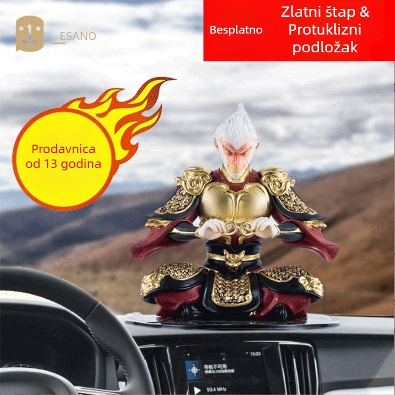 Auto ukras od smole Monkey King, kineski stil, ručni rad od smole, dar za poslovne prilike i proslave
