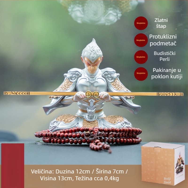 Auto ukras od smole Monkey King, kineski stil, ručni rad od smole, dar za poslovne prilike i proslave