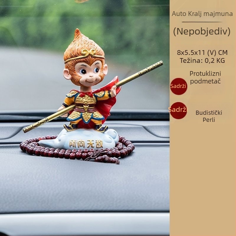 Auto ukras od smole Monkey King, kineski stil, ručni rad od smole, dar za poslovne prilike i proslave