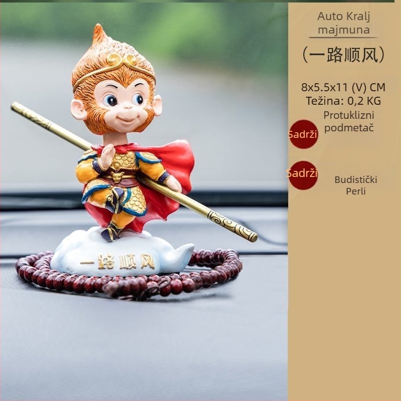 Auto ukras od smole Monkey King, kineski stil, ručni rad od smole, dar za poslovne prilike i proslave
