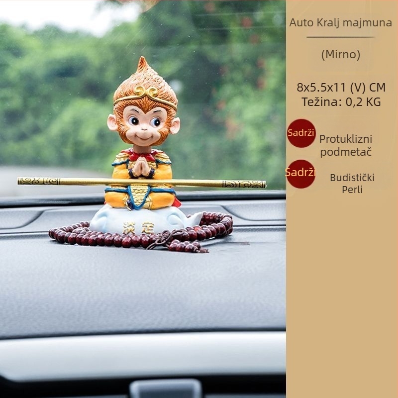 Auto ukras od smole Monkey King, kineski stil, ručni rad od smole, dar za poslovne prilike i proslave