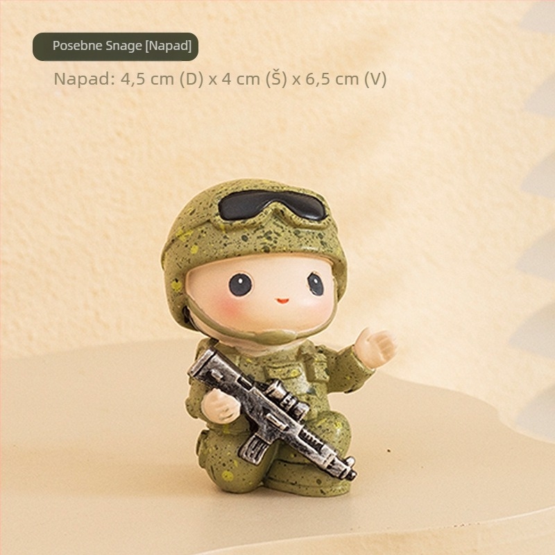 Desktop figurka vojnika Crvene armije – smola, kineski stil, ukras za stol, dar