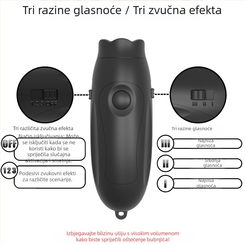 KS03 ABS zviždaljka, punjiva, tri tona, visok decibel, za vanjske treninge i suđenje