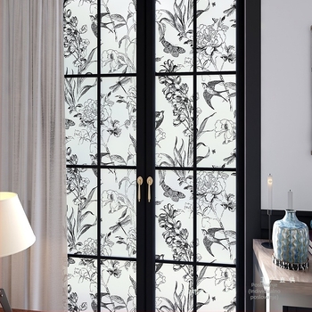 Film za privatnost staklenih vrata kupaonice – samoljepljivi, poluprozirna, uzorak 69850