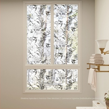 Film za privatnost staklenih vrata kupaonice – samoljepljivi, poluprozirna, uzorak 69850