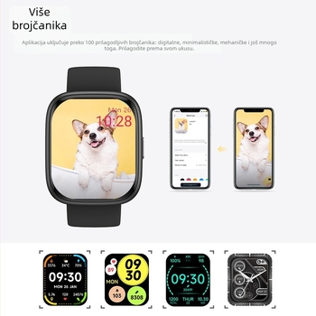 IDW26 pametni sat s Bluetooth pozivima, praćenjem otkucaja srca i razine zasićenja kisikom, brojanje koraka, Android kompatibilno, TFT zaslon