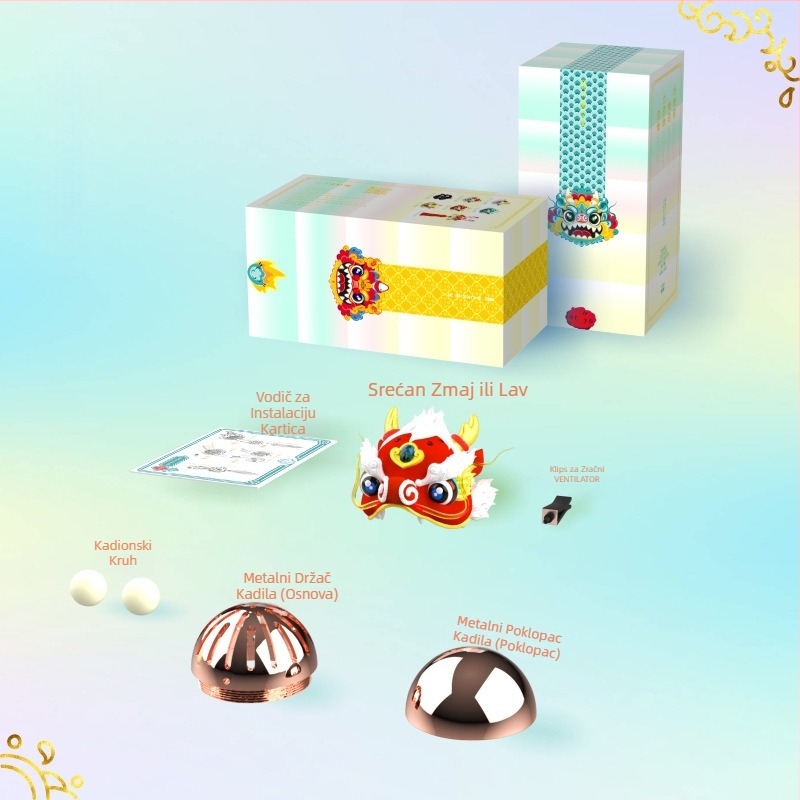 GEEKFUN Ples zmaja i buđenje lava — držač parfema za auto, privjesak za zračni otvor, plastika, aromatičan, orijentalni miris