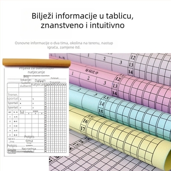 Tablica za bodovanje s karticom zamjene i taktičkom pločom za košarku, nogomet, badminton i stolni tenis; papir, 500 listova, ispis logotipa, prilagodba