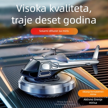 Auto aromaterapijski difuzor s solarnim napajanjem, dugotrajan blag miris, ukras u obliku helikoptera — Hongyu Sheng