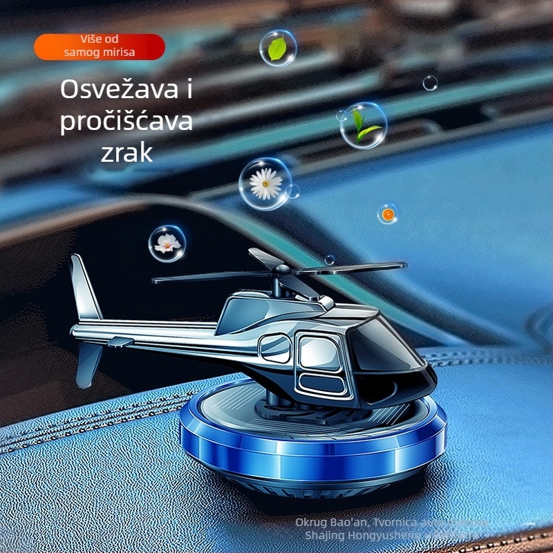 Auto aromaterapijski difuzor s solarnim napajanjem, dugotrajan blag miris, ukras u obliku helikoptera — Hongyu Sheng