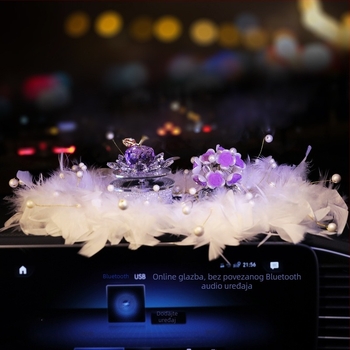 Auto dekoracija na solarnu energiju: rotirajuće kristalno jaje s držačem parfema u obliku lotosa, za središnju konzolu