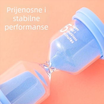 Ukrasni pješčani sat u obliku makaron, staklo, ručno izrađeno, moderni minimalistički dizajn