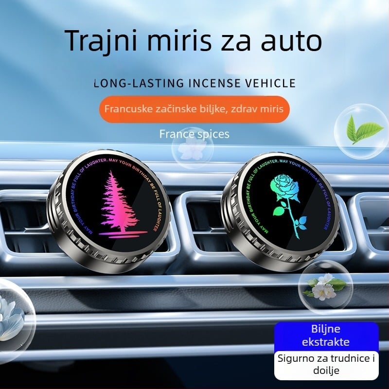 Time Automobilski aromaterapijski miris s aluminijskim držačem, klipsa za izlaz zraka, Osmanthus miris, 10–20 ml, trajanje isparavanja 61–90 sati