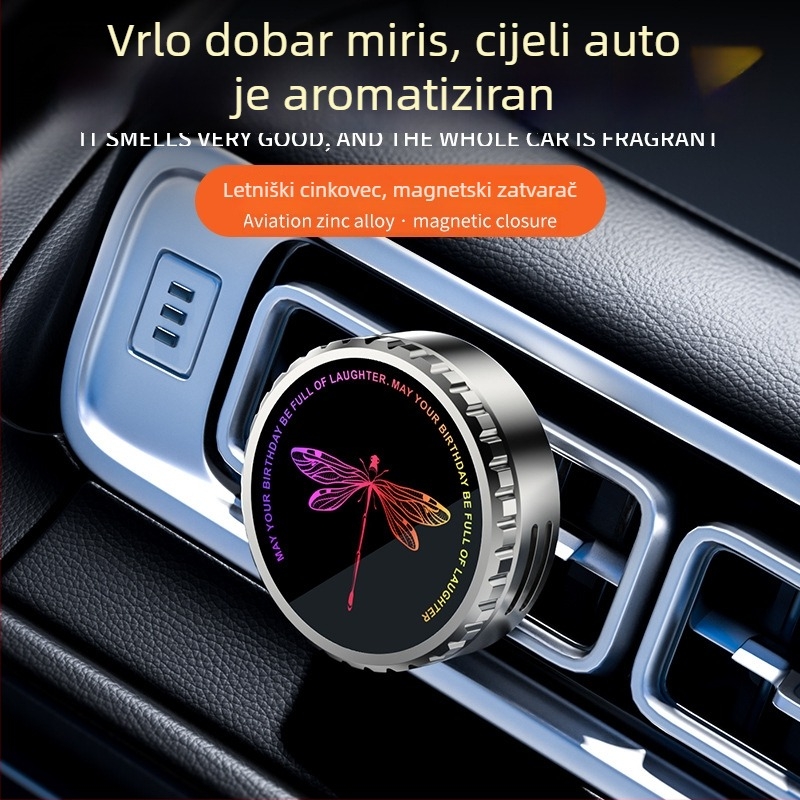 Time Automobilski aromaterapijski miris s aluminijskim držačem, klipsa za izlaz zraka, Osmanthus miris, 10–20 ml, trajanje isparavanja 61–90 sati