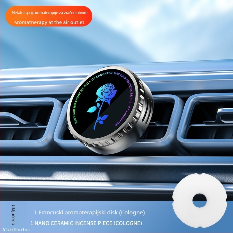 Time Automobilski aromaterapijski miris s aluminijskim držačem, klipsa za izlaz zraka, Osmanthus miris, 10–20 ml, trajanje isparavanja 61–90 sati