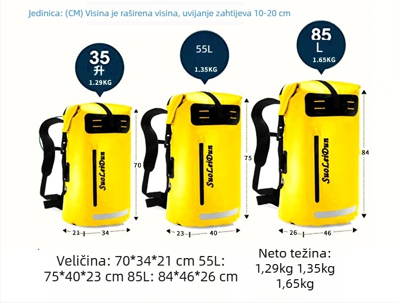 Solayton vodootporni ruksak za aktivnosti na otvorenom, unisex, PVC materijal, PU podstava
