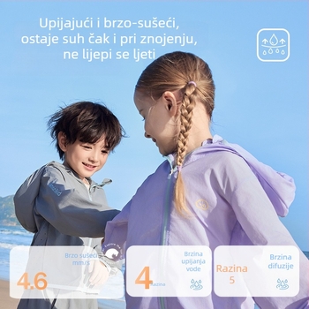 Dječja UV zaštitna kapuljačasta majica od najlona Ice Silk, brzo se suši, prozračna, originalni dizajn (proljeće 2025)