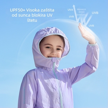 Dječja UV zaštitna kapuljačasta majica od najlona Ice Silk, brzo se suši, prozračna, originalni dizajn (proljeće 2025)