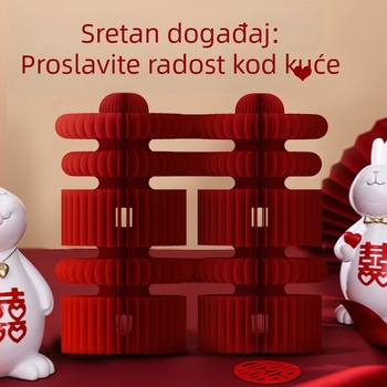 Vjenčane honeycomb papirnate kugle – 3D dekoracija za stol, rekviziti za fotografiju, Jiujian