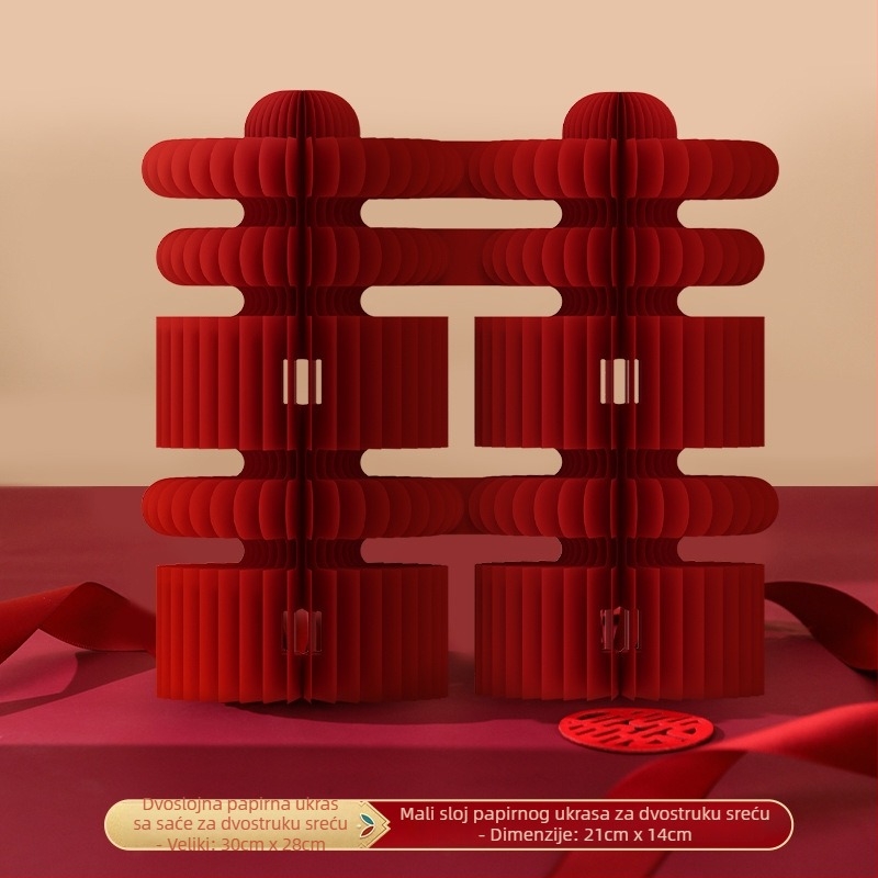 Vjenčane honeycomb papirnate kugle – 3D dekoracija za stol, rekviziti za fotografiju, Jiujian