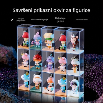 Kutija za pohranu figurica, PS plastika, 25 L, otporna na prašinu, može se slagati, paket od 24 komada