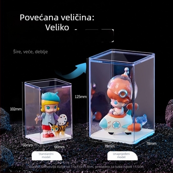 Kutija za pohranu figurica, PS plastika, 25 L, otporna na prašinu, može se slagati, paket od 24 komada