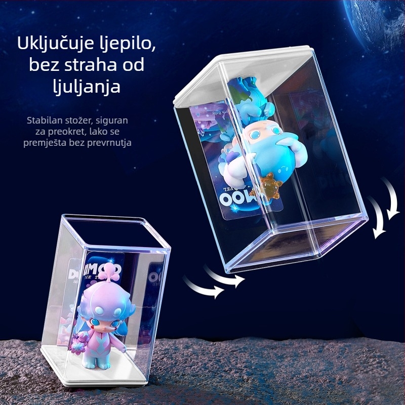 Kutija za pohranu figurica, PS plastika, 25 L, otporna na prašinu, može se slagati, paket od 24 komada