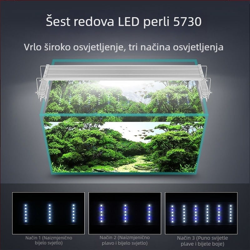 LED rasvjetna svjetiljka za akvarij, aluminijska legura, visoka snaga, marka Yao Rui, težina 3
