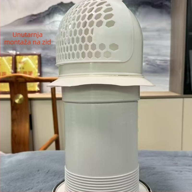 Eastern PP kroz-zidni povratni ventil s kapom za kišu za vanjsku kuhinjsku napa, model 048, moderni minimalistički stil