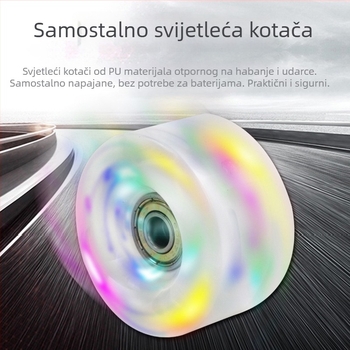 Patine za odrasle s dvostrukim redom kotača – unisex Yuechi, gornji materijal Ultra-Fiber koža, đon: guma, kotači PU