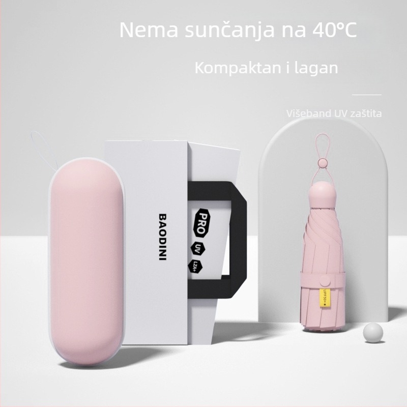 Kišobran s ojačanim dvostrukim rebrima, 24 čeličnih rebara, kupola s vinilnim premazom, 210T poliester, UV zaštita UPF 50+