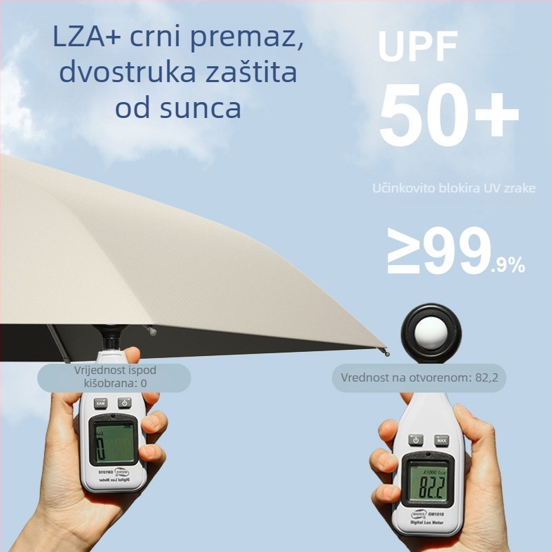 Kišobran s ojačanim dvostrukim rebrima, 24 čeličnih rebara, kupola s vinilnim premazom, 210T poliester, UV zaštita UPF 50+