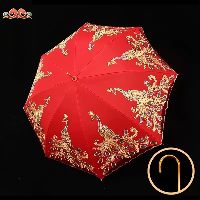 Vjenčani crveni kišobran, tradicionalni kineski stil (Šifra artikla: JS-ZZ21080022; Marka: Jiashan; Namjena: Vjenčanje; Kategorija: Ostale svadbene potrepštine; Poklon: Osobni poklon)