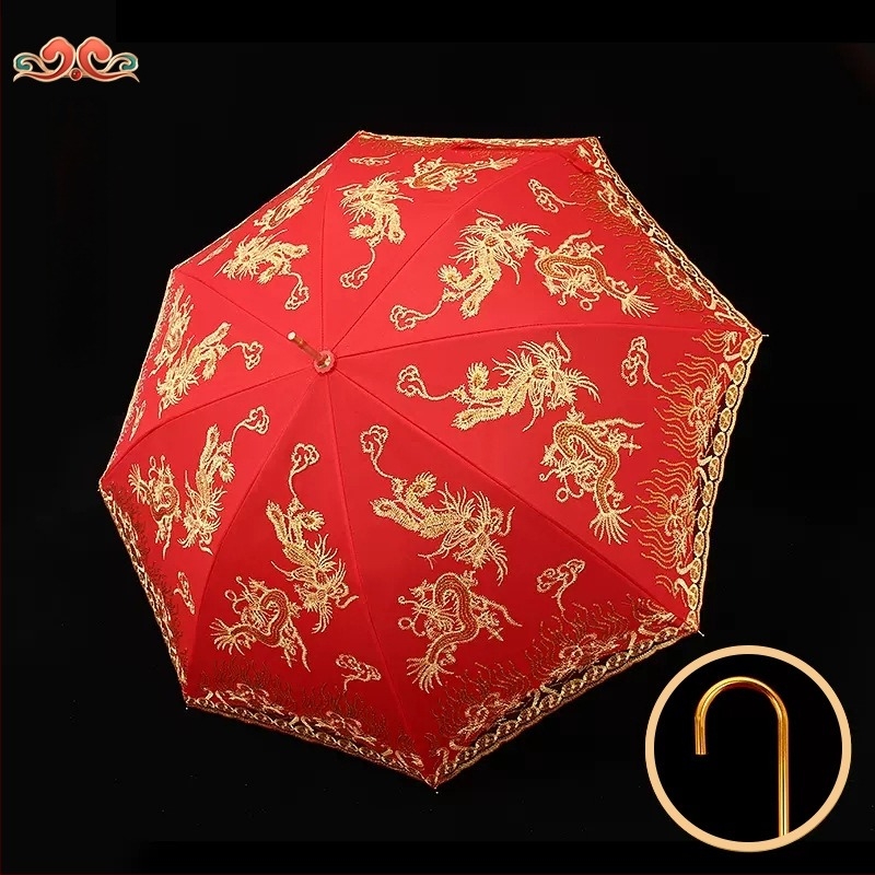 Vjenčani crveni kišobran, tradicionalni kineski stil (Šifra artikla: JS-ZZ21080022; Marka: Jiashan; Namjena: Vjenčanje; Kategorija: Ostale svadbene potrepštine; Poklon: Osobni poklon)