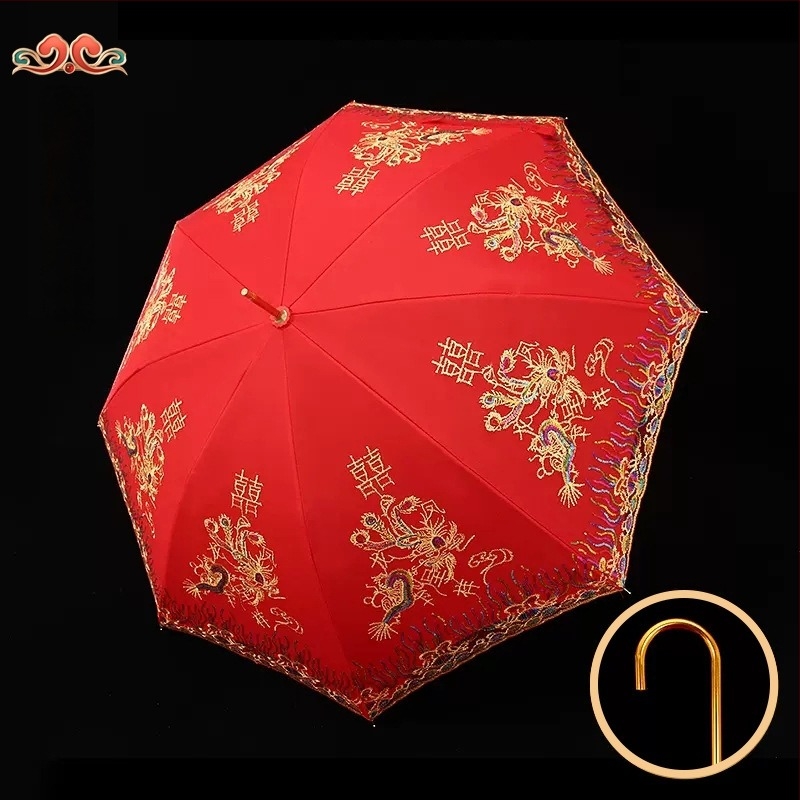Vjenčani crveni kišobran, tradicionalni kineski stil (Šifra artikla: JS-ZZ21080022; Marka: Jiashan; Namjena: Vjenčanje; Kategorija: Ostale svadbene potrepštine; Poklon: Osobni poklon)