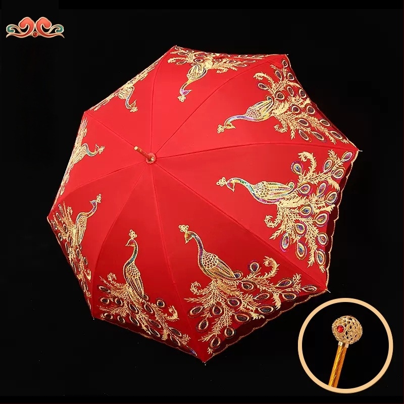 Vjenčani crveni kišobran, tradicionalni kineski stil (Šifra artikla: JS-ZZ21080022; Marka: Jiashan; Namjena: Vjenčanje; Kategorija: Ostale svadbene potrepštine; Poklon: Osobni poklon)