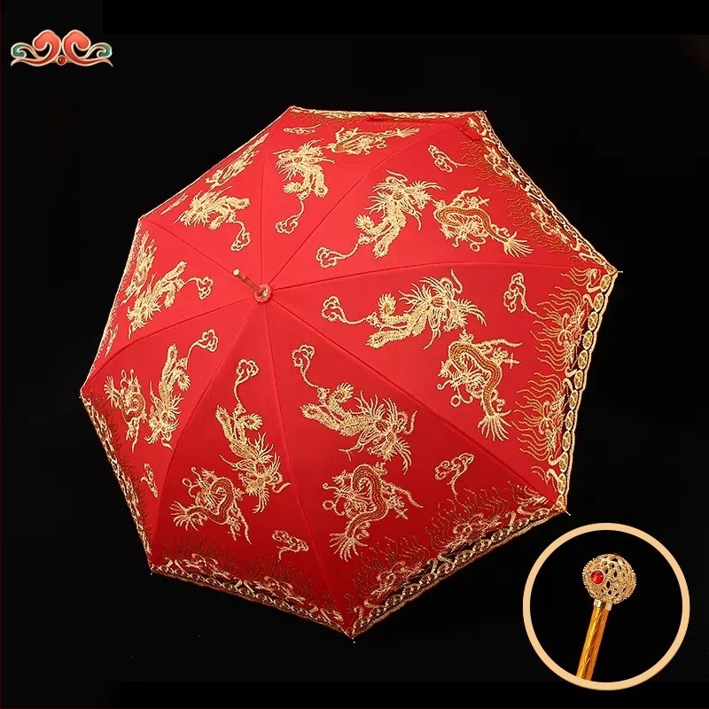 Vjenčani crveni kišobran, tradicionalni kineski stil (Šifra artikla: JS-ZZ21080022; Marka: Jiashan; Namjena: Vjenčanje; Kategorija: Ostale svadbene potrepštine; Poklon: Osobni poklon)