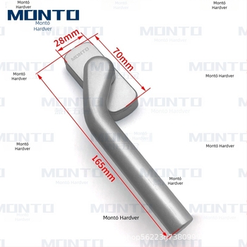 Aluminijska ručica za prozor s kvadratnom osovinom – premaz sprejem, za klizne i otklopne prozore, Monte pristupačan luksuz