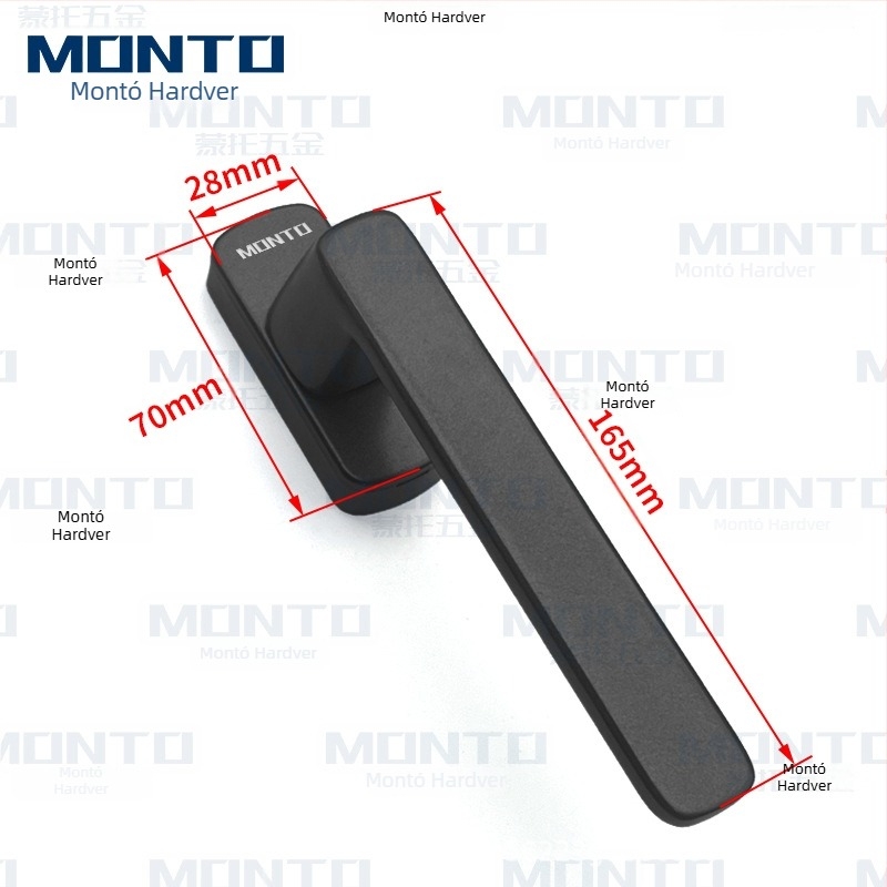 Aluminijska ručica za prozor s kvadratnom osovinom – premaz sprejem, za klizne i otklopne prozore, Monte pristupačan luksuz