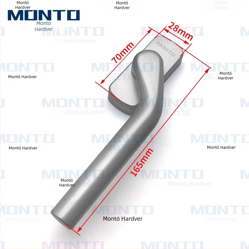 Aluminijska ručica za prozor s kvadratnom osovinom – premaz sprejem, za klizne i otklopne prozore, Monte pristupačan luksuz