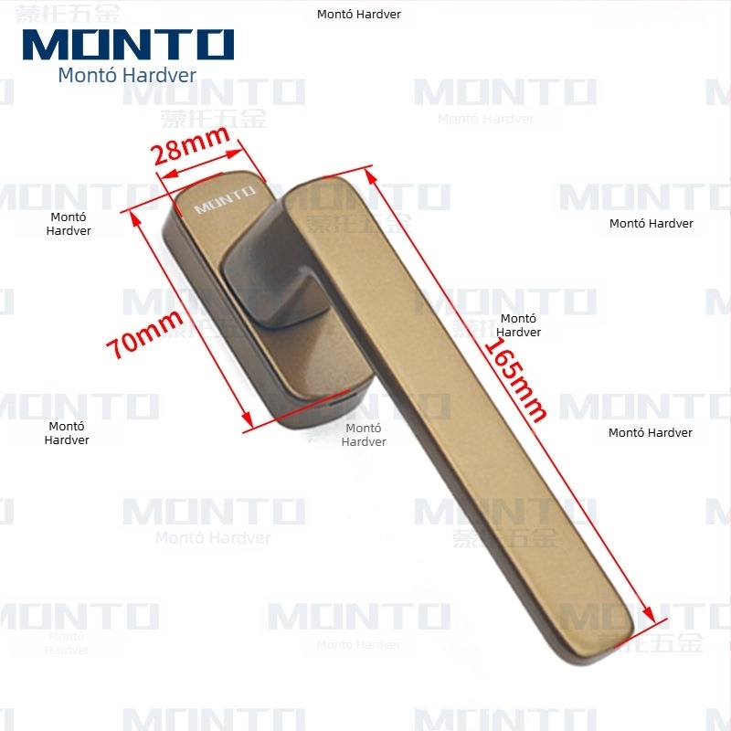 Aluminijska ručica za prozor s kvadratnom osovinom – premaz sprejem, za klizne i otklopne prozore, Monte pristupačan luksuz