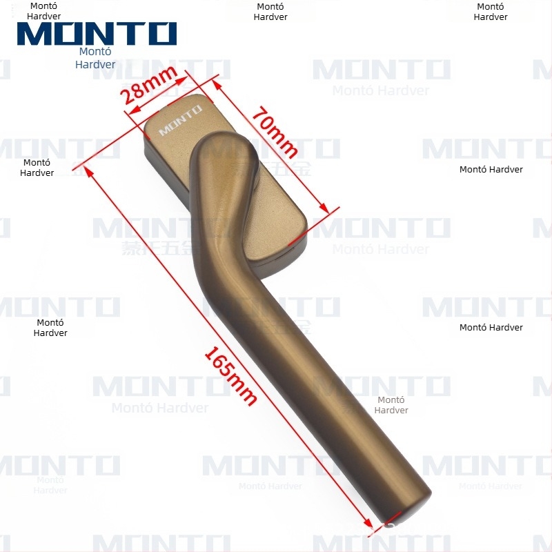 Aluminijska ručica za prozor s kvadratnom osovinom – premaz sprejem, za klizne i otklopne prozore, Monte pristupačan luksuz