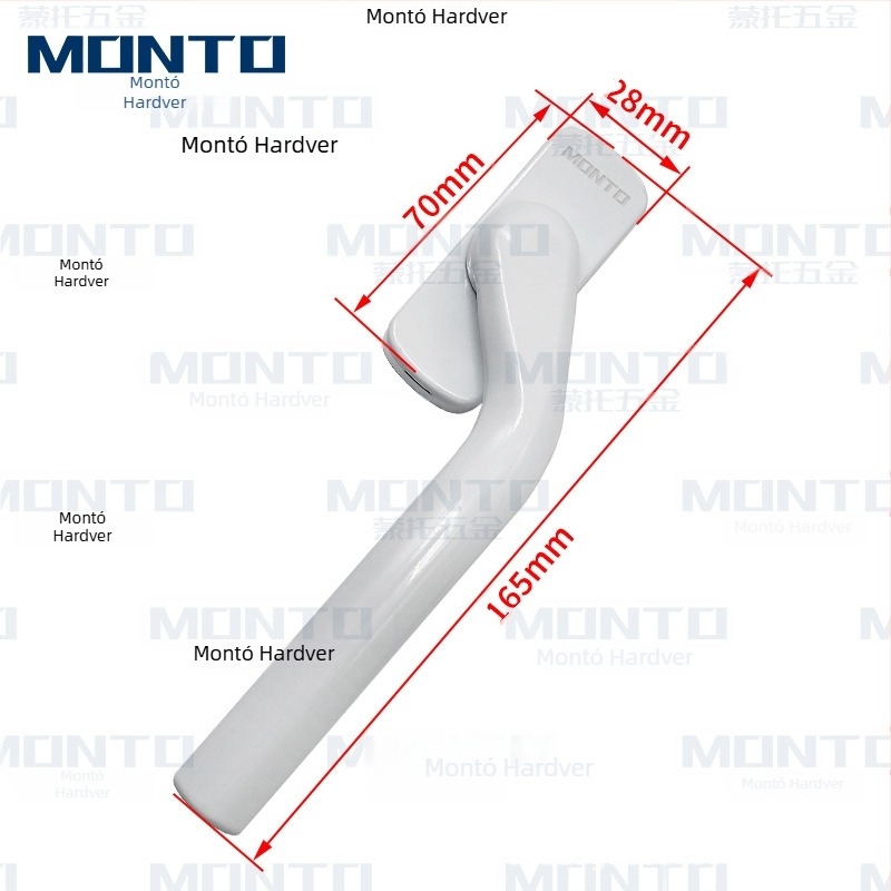 Aluminijska ručica za prozor s kvadratnom osovinom – premaz sprejem, za klizne i otklopne prozore, Monte pristupačan luksuz